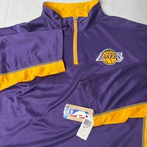 NEW Los Angeles LA Lakers NBA Long Sleeve Warm Up Jacket Purple Yellow XLT Tall